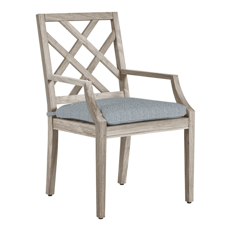Chaise avec accoudoirs en teck Haley - Huître, Huître teck, Welt, Rotin Perigold Poros