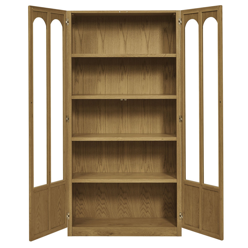 Vitrine en bois massif et verre Eich, Chêne