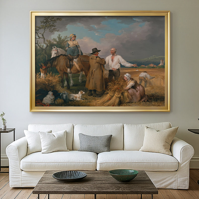 Reapers-George Stubbs-Toile tendue avec châssis, 1785, 30 x 5 x 42,5, Toile avec cadre, Doré