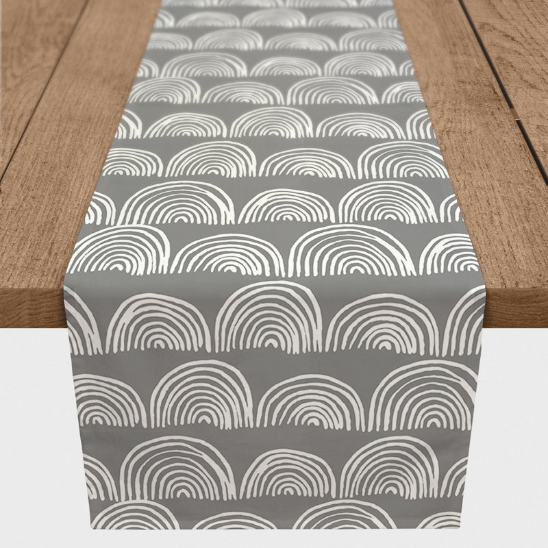 Bollen Rectangle Polyester Table Runner, Gray, 72" x 16"