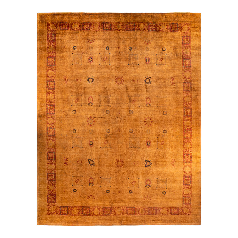 One-of-a-Kind 16' 0" X 12' 4" 2000s Wool Area Rug in Yellow