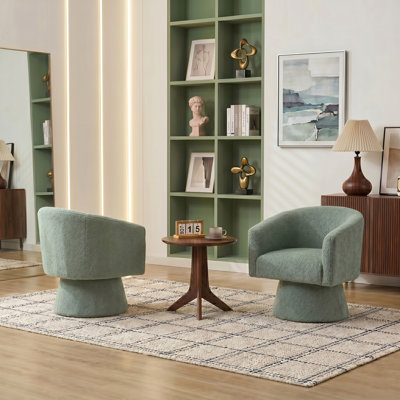 Caleigha Upholstered Swivel Barrel Chair