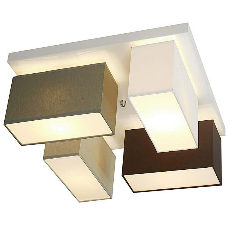 Passmore Semi Flush Mount, Grey, white and black