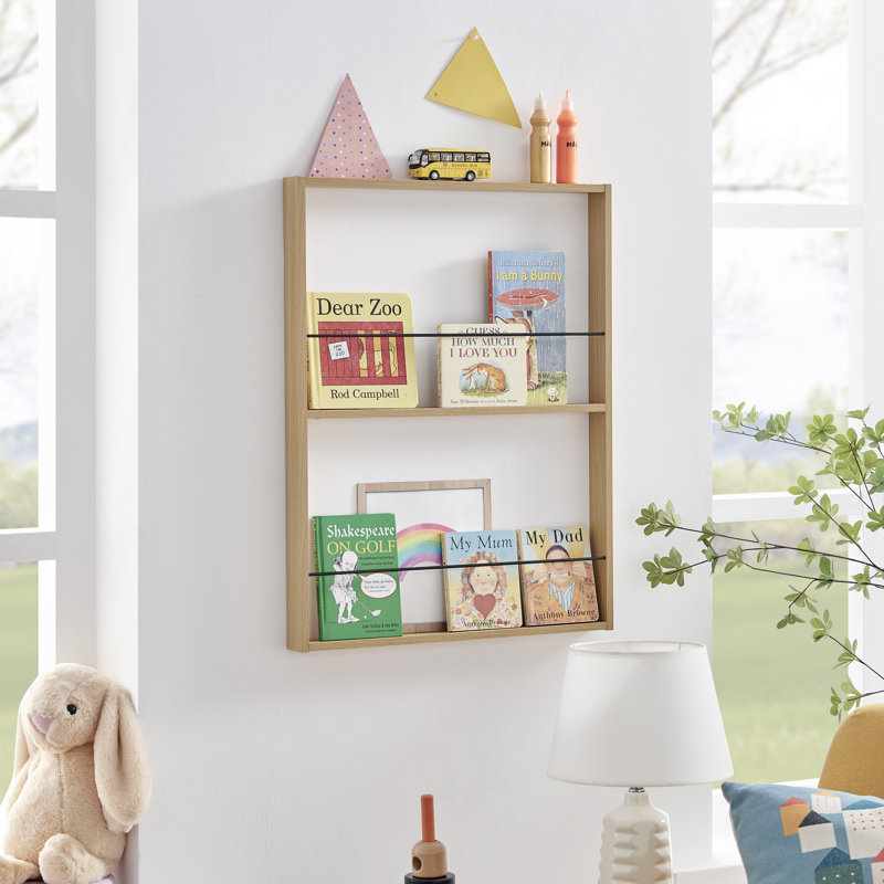 Kropf 2 Tier Wall Mounted Kids Bookcase or Magazine Display