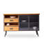 Buffet en bois massif noir et brun