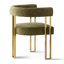 Ensemble de table et de chaises pour 4 personnes avec table ronde et 4 fauteuils rembourrés en chenille-1240141399