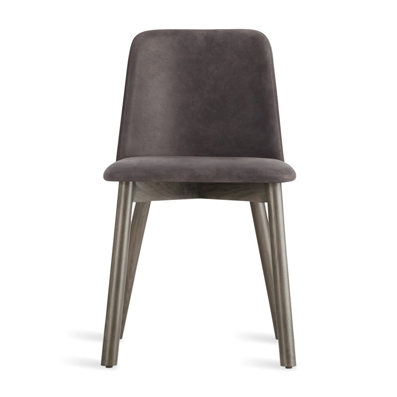 Chip Upholstered Dining Chair, Smoke, Slate Genuine Leather