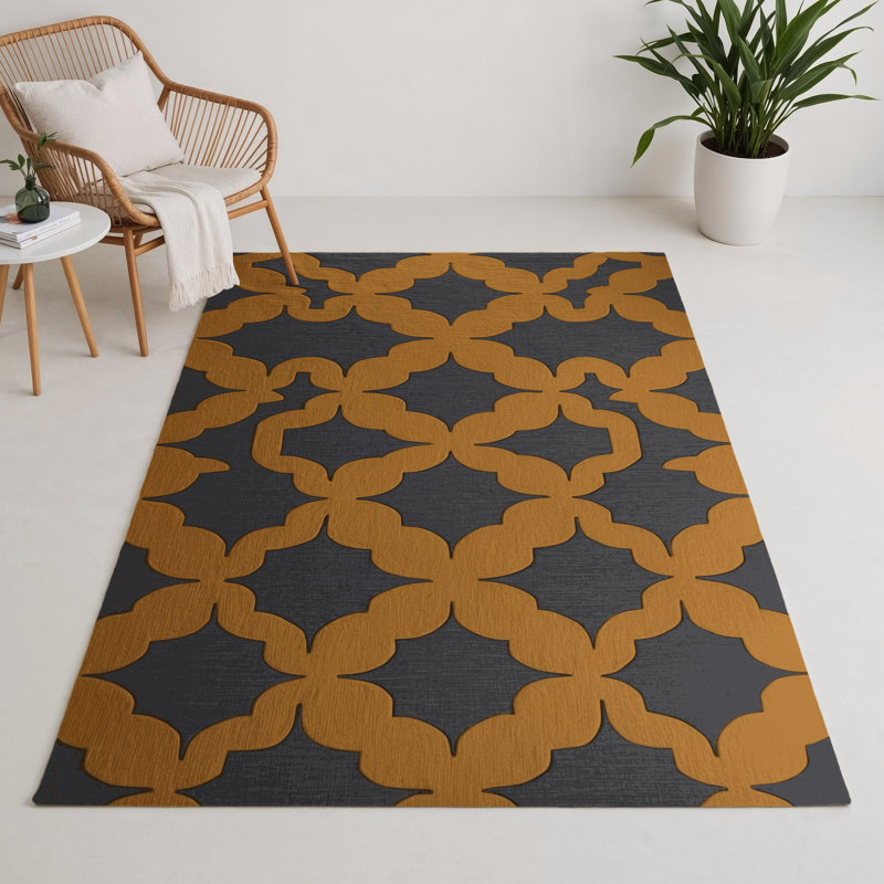 Tapis intérieur et extérieur rose Trellis, Rectangle 9 pi x 12 pi