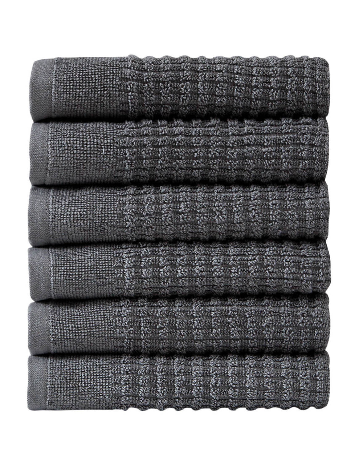 Earline 6-Piece Turkish Cotton Washcloth Set, Gray
