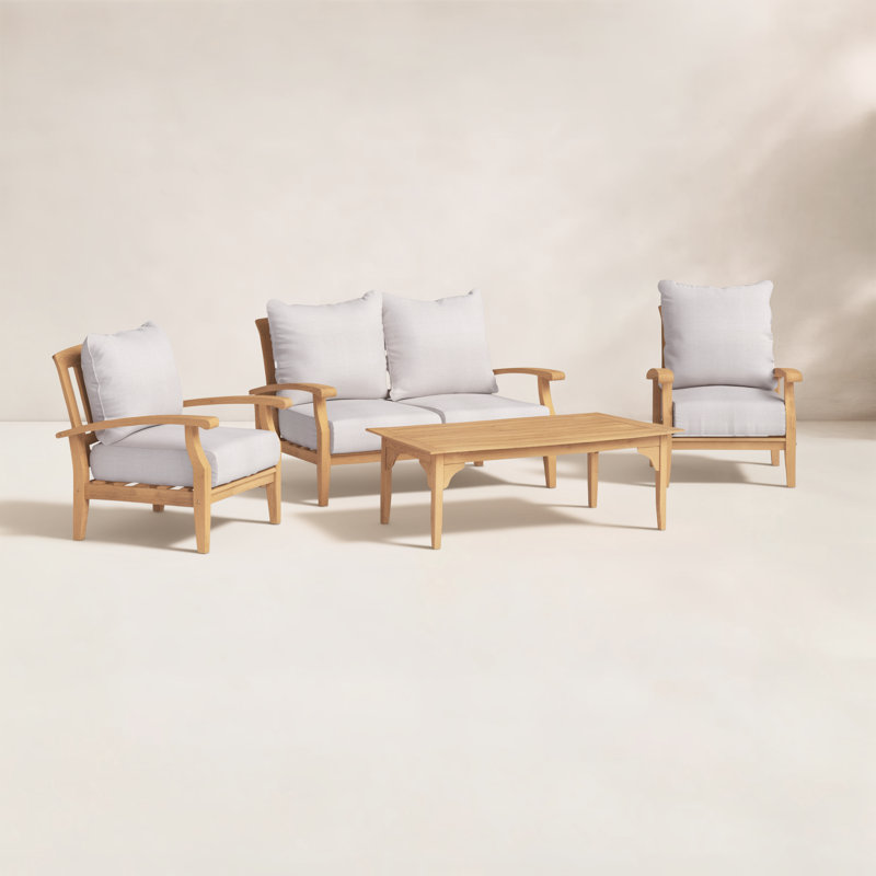 Ensemble de conversation avec coussins Summerton, Beige