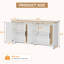 Boho Natural Rattan TV Stand for TVs Up to 70”, Farmhouse Media Console Entertainment Center with Cabinets & Shelves, Storage Living Room Furniture