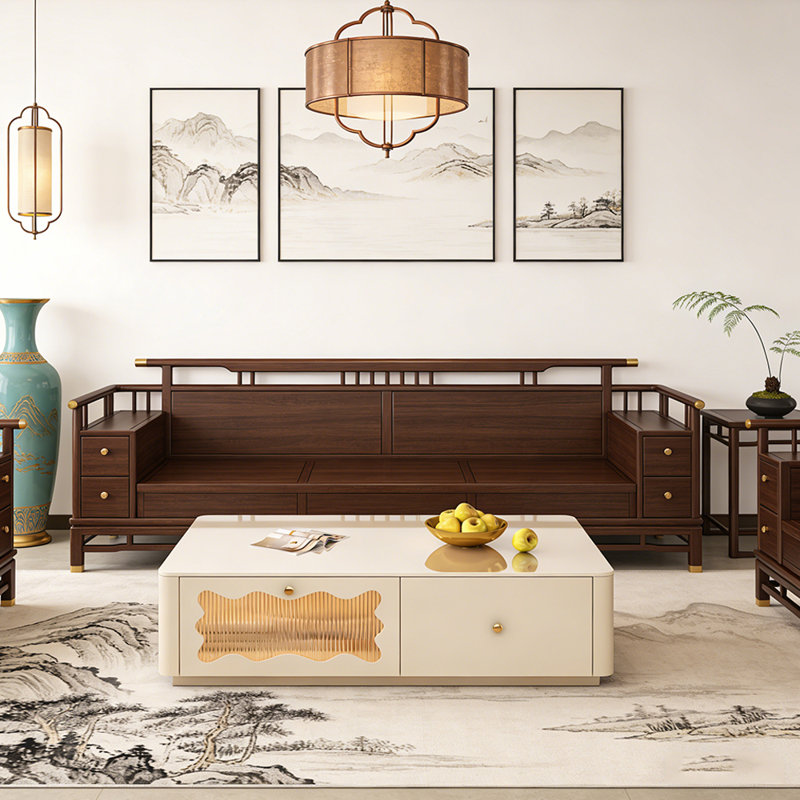 Table basse avec rangement en verre Luxury, H 14,17 po x L 39,37 po x l 19,68 po