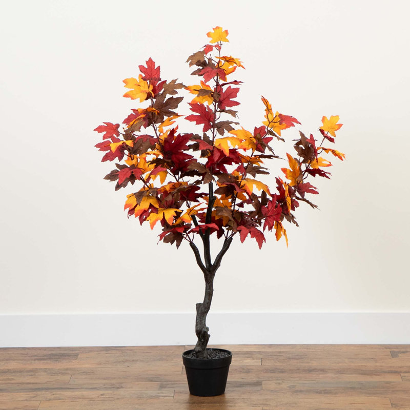 Arbre d'automne artificiel érable rustique Autumn, Orange fumé, H 52 po x l 26 po x P 26 po