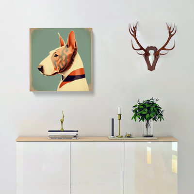 English Bull Terrier Retro - Wrapped Canvas
