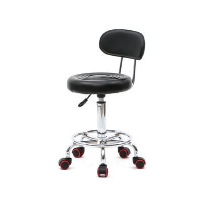 Backed Adjustable Height Ergonomic Lab Stool Wheels