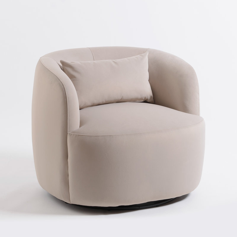 Jaydin 33" Wide Velvet Upholstered Swivel Armchair, Dove Gray Velvet