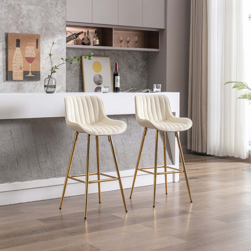 Ensemble de 2 tabourets de bar, Beige, Tabouret de bar (siège d'une hauteur de 29,92 po)