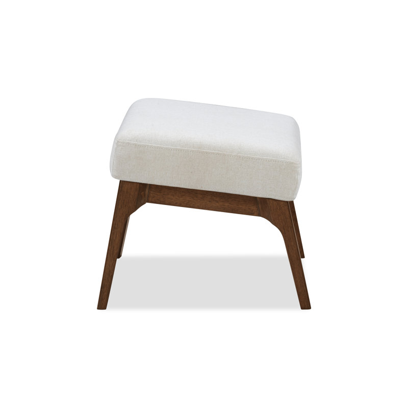 Cue Ottoman White Dark Walnut, White