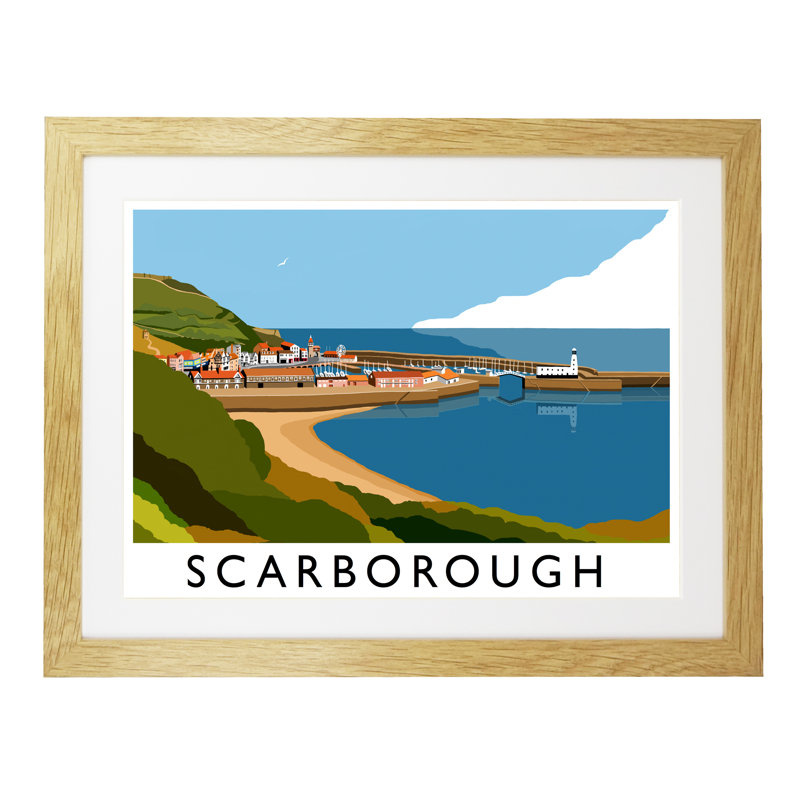 Scarborough by Richard O'Neill - Single Picture Frame Print, Brown, Oak Wood Frame, 44 cm H x 54 cm W x 2.2 cm D