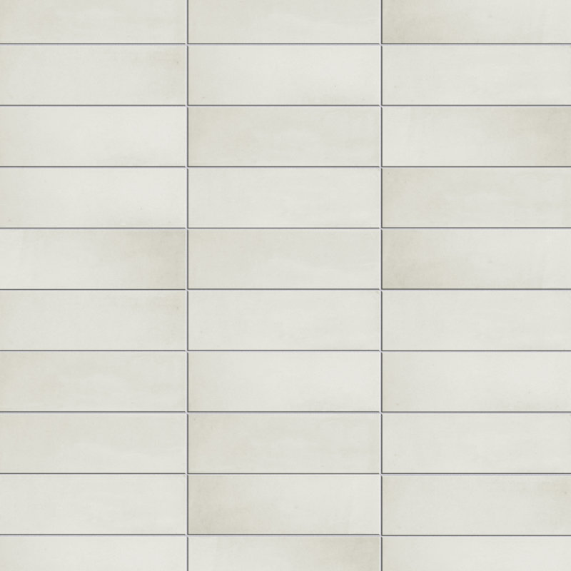 Coco 2" x 6" Porcelain Brick Look Subway Wall & Floor Tile, Cloud White