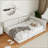 Queen Size Linen Upholstered Platform Bed Frame with USB Ports, No Box Spring Needed, Beige for Bedroom