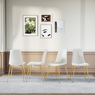  Dining Chairs Set Of 4, 17.72"Mid Century Modern Velvet Dining Room Chairs With Stainless Steel Legs,Elegant Kitchen Chairs