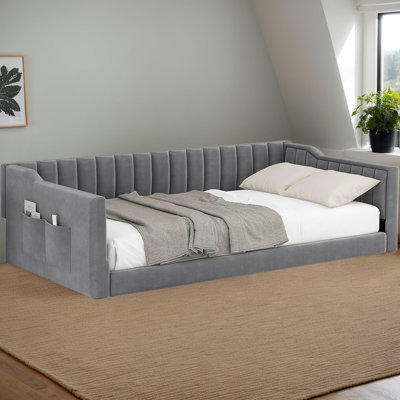 Compact Daybed Sofa With Storage |Upholstered Velvet Design For Living Rooms & Guest Rooms by Mercer41