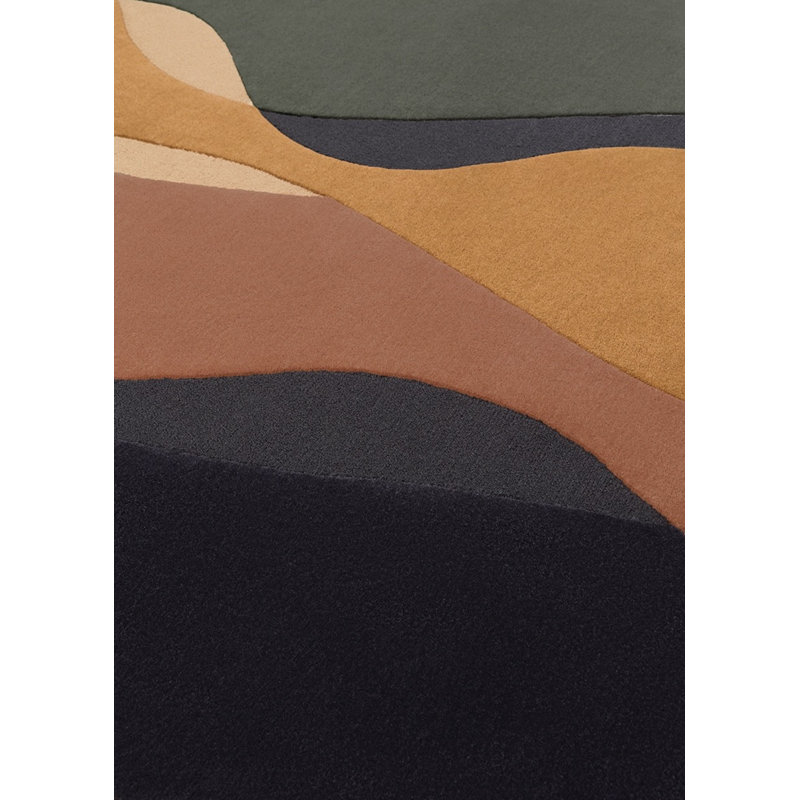 Oceane Hand Tufted Wool Abstract Area Rug in Automne/Brown/Green, Round 8'5"