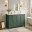 Meuble-lavabo de salle de bain avec lavabo en résine, armoire de rangement abondante - 4 portes à fermeture douce et 2 tiroirs