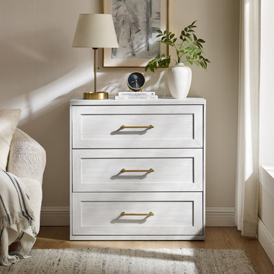 32"w Modern Wood Nightstand, 3-drawer With Storage