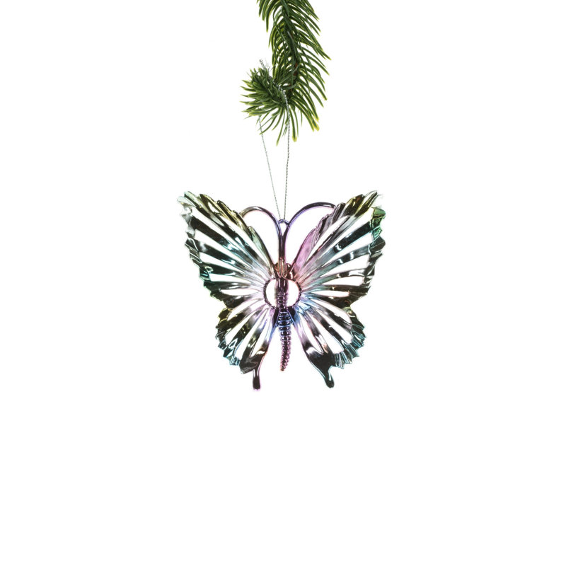 Ornement papillon argenté (paquet de 8)
