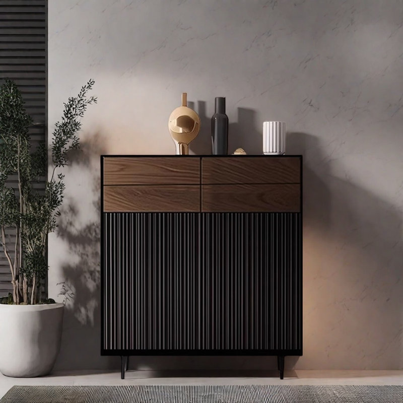 Nordic Creative Solid Wood Entryway Cabinet