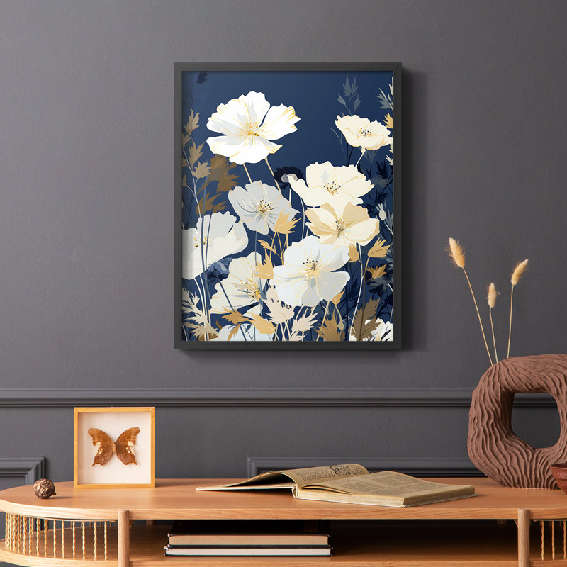 FLORAL Series CCCCLXIV - Impression encadrée de qualité supérieure - Prêt à être accroché - Aucun clou requis