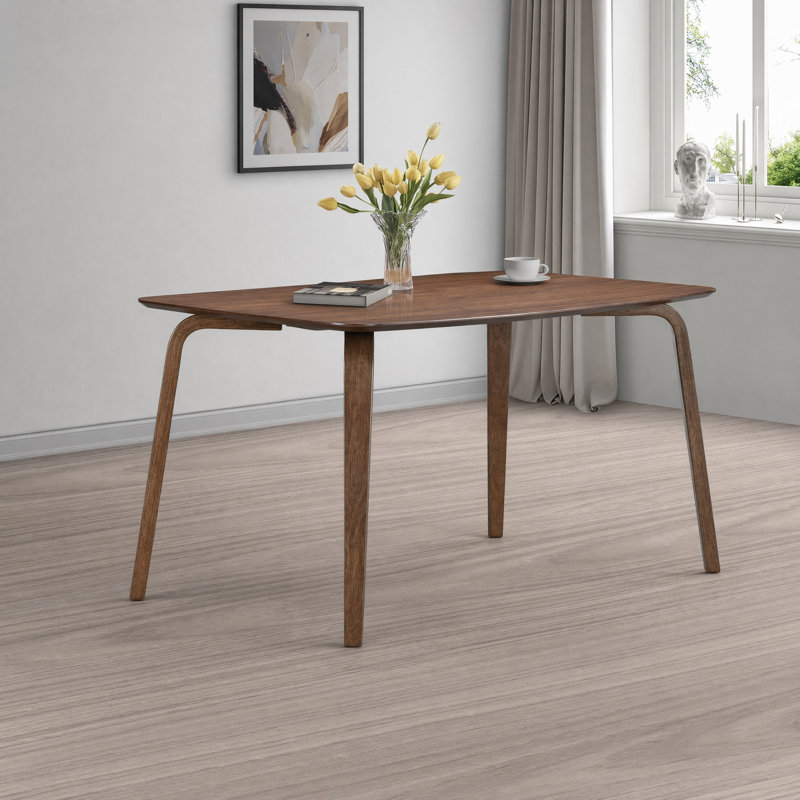 Solid Wood Base Dining Table, Walnut