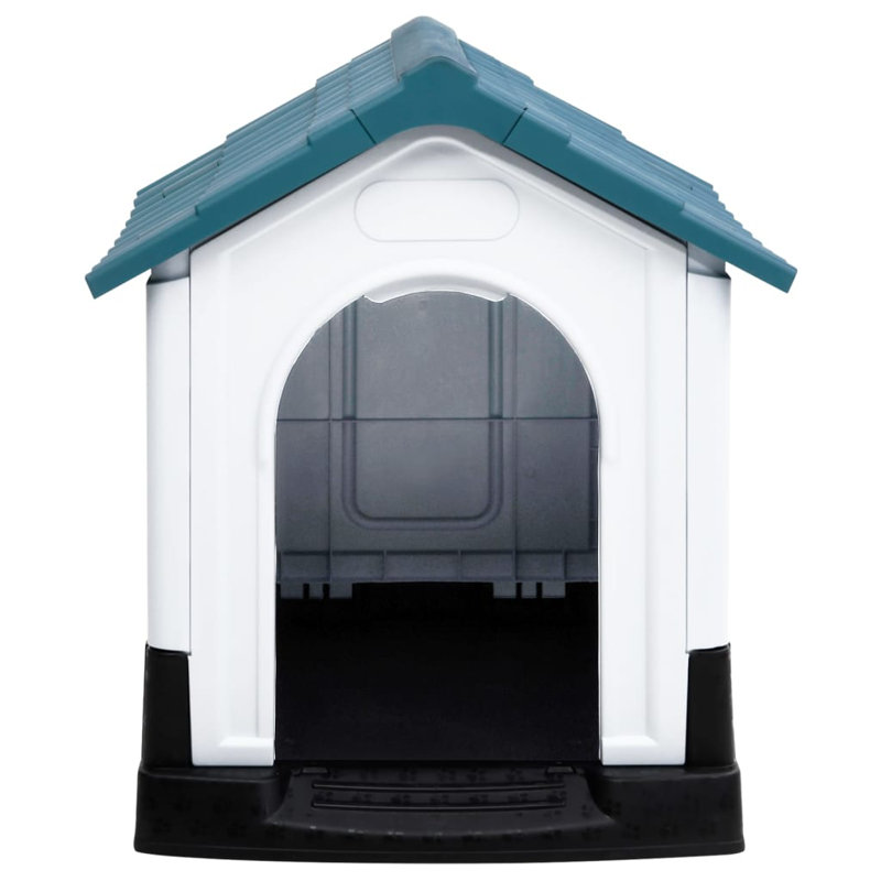 Fowler Plastic Portable Dog House, Blue/White/Black
