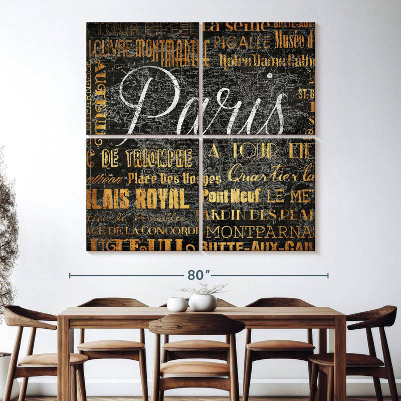 Nicci Paris Text, 74" H x 74" W