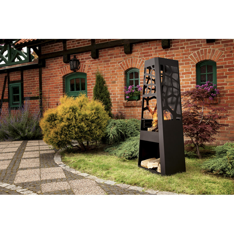 Claraville Square Steel Wood Burning Smokeless Garden Fireplace