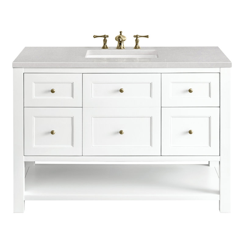 Breckenridge 48'' W Single Vanity, Carrara White, 8" Widespread, Bright White