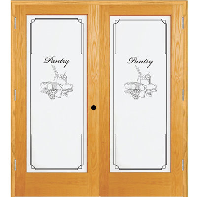 60'' x 80'' Solid + Manufactured Wood Glass Unfinished with Installation Hardware Kit without Installation Hardware Kit French Doors