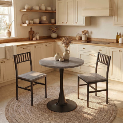 Manviraj 3-Piece Round Dining Table Set