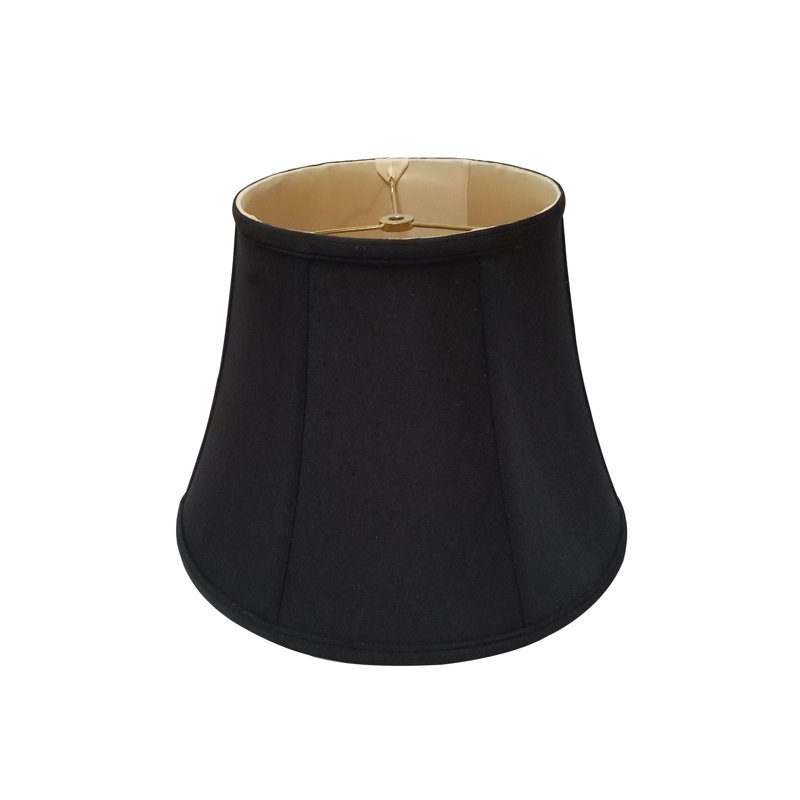 Abat-jour cloche modifié, Noir / Blanc cassé, H 9,5 po x l 12 po x P 12 po