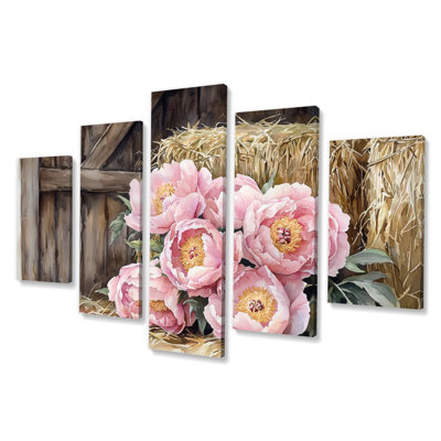 Johnston - pivoines - art mural traditionnel