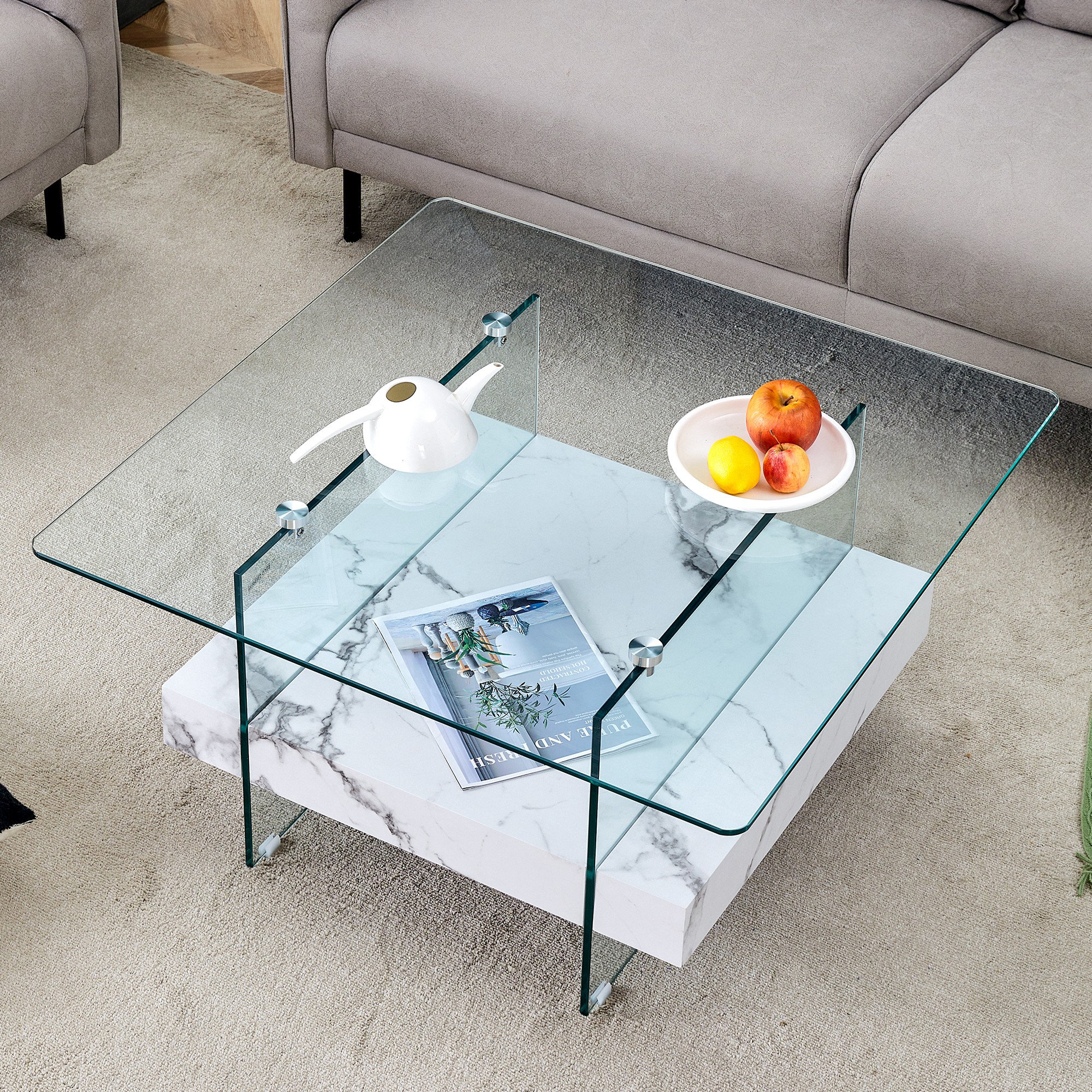 Orren Ellis Modern Two-Tier Square Coffee Table - Wayfair Canada