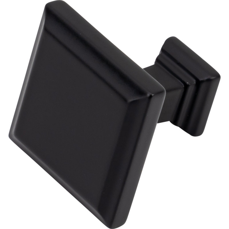 1 3/16" Length Square Knob, Matte Black