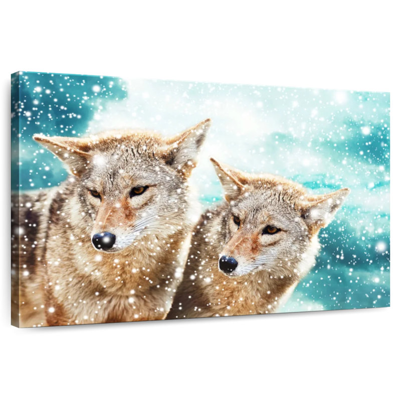 Paire de coyotes Brampt, H 26 po x l 39 po