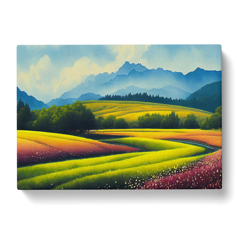 Spring Mountain Scene Vol.2 - Wrapped Canvas, 35cm H x 50cm W x 3cm D