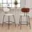26'' H Modern Linen-like Fabric Upholstered Counter Height Barstool With Metal Legs-428174920