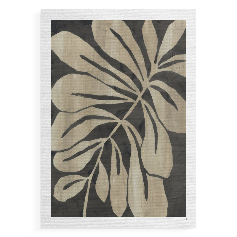 Feuille audacieuse fossile II - impression sur toile seulement - non encadrée, H 48 po x l 32 po