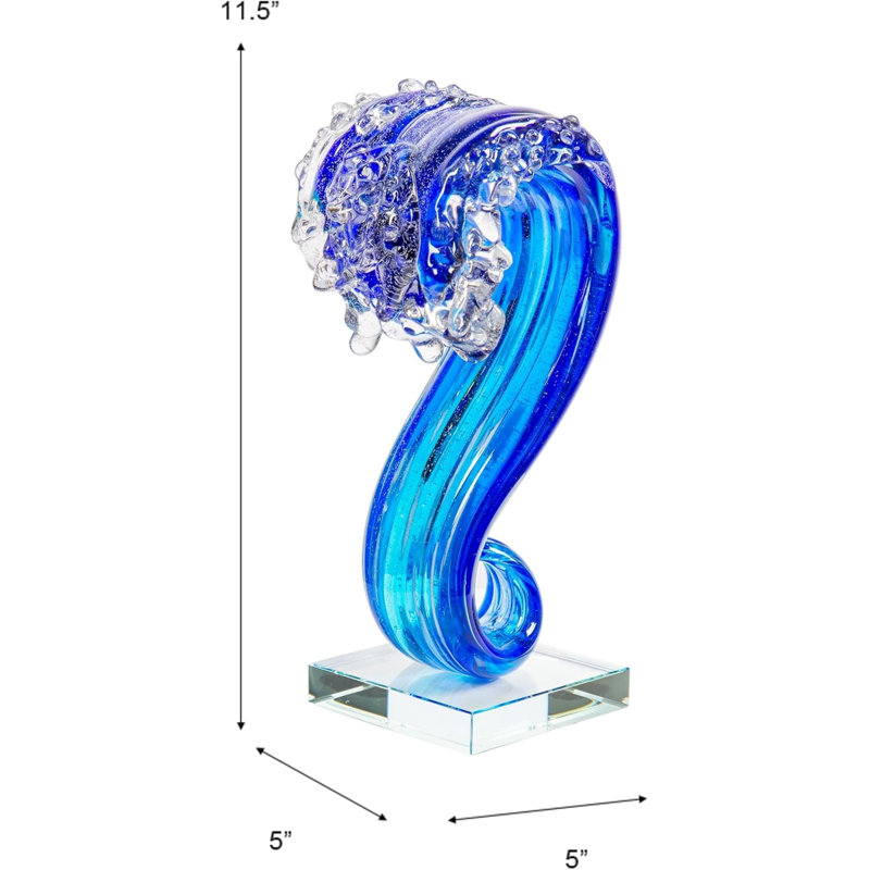 Sculpture en verre Wave Art