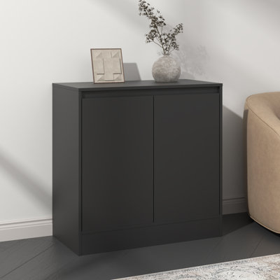 Buffet avec rangement, armoire à café avec 2 portes et tablette réglable, buffet de cuisine moderne pour le salon, cuisine, noir